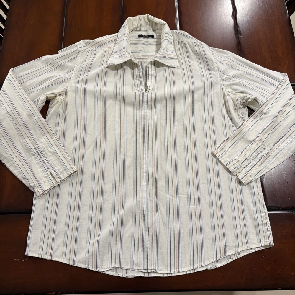 Striped White Men's Dress Shirt